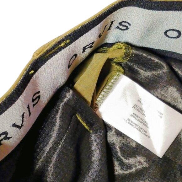 Orvis Mens Flat Front Comfort Waist Belt Lightweight Olive Green Cargo Shorts 34 - Picture 16 of 16